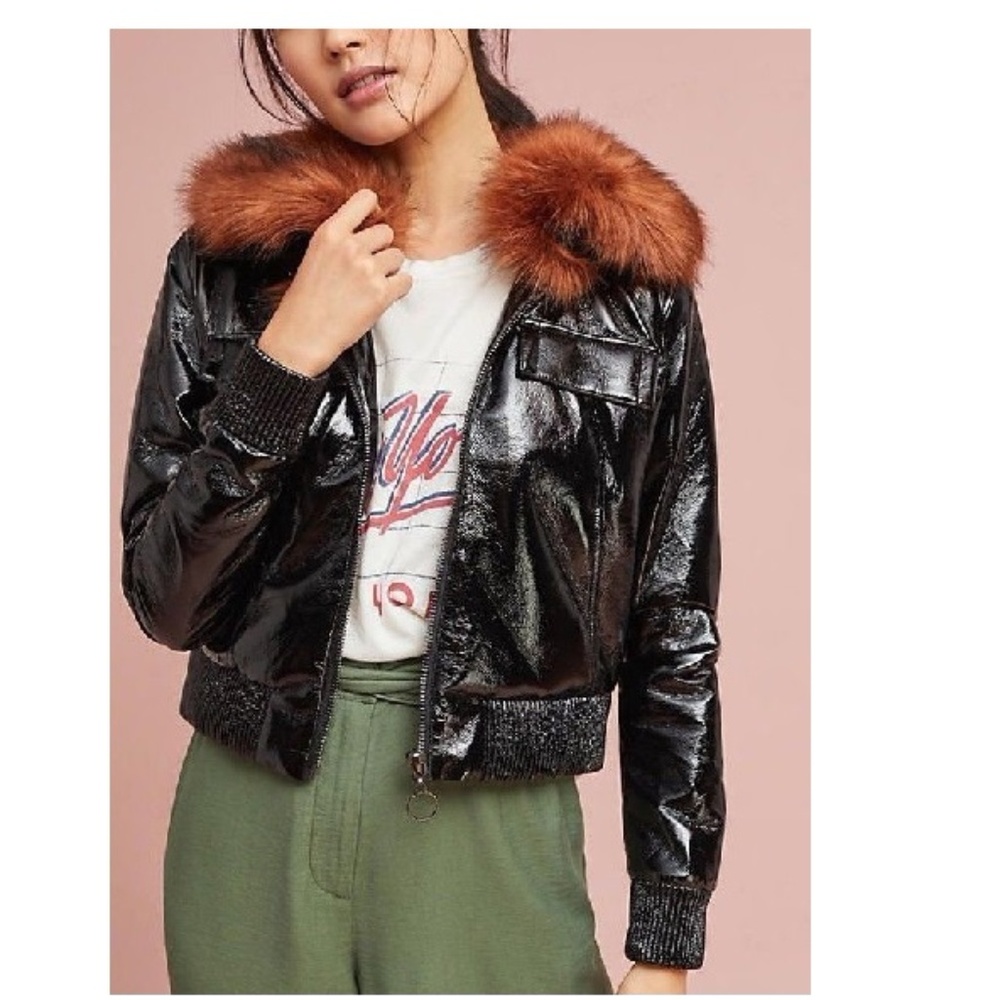 Anthropologie Vegan Leather Flight Jacket NWT